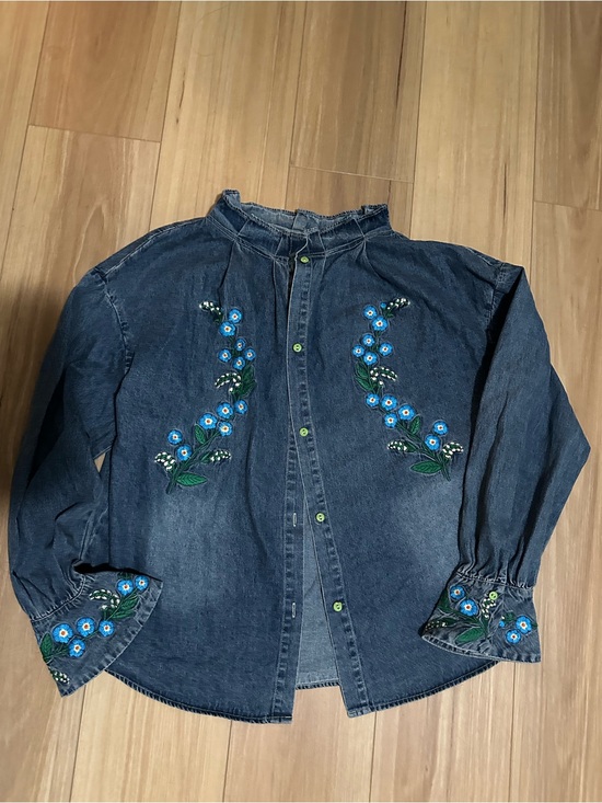 Jackets & Blazers - Embroidered Blue Denim Jacket